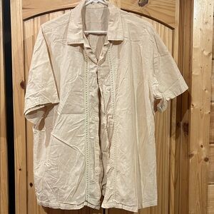 Casual Cream Short Sleeve Shirt